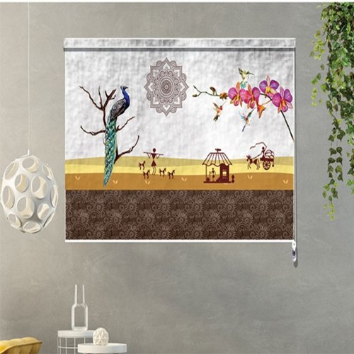 Customized Roller Blinds Peacock Design in Chandanagar